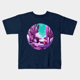 Cactus Garden_Purple_RoundVersion Kids T-Shirt